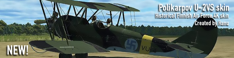 Historical Finnish Polikarpov U-2VS 4K skin. Historical Finnish Polikarpov U-2VS 4K skin.